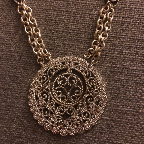 Silver Necklace with Medallion - Picture 1 of 3